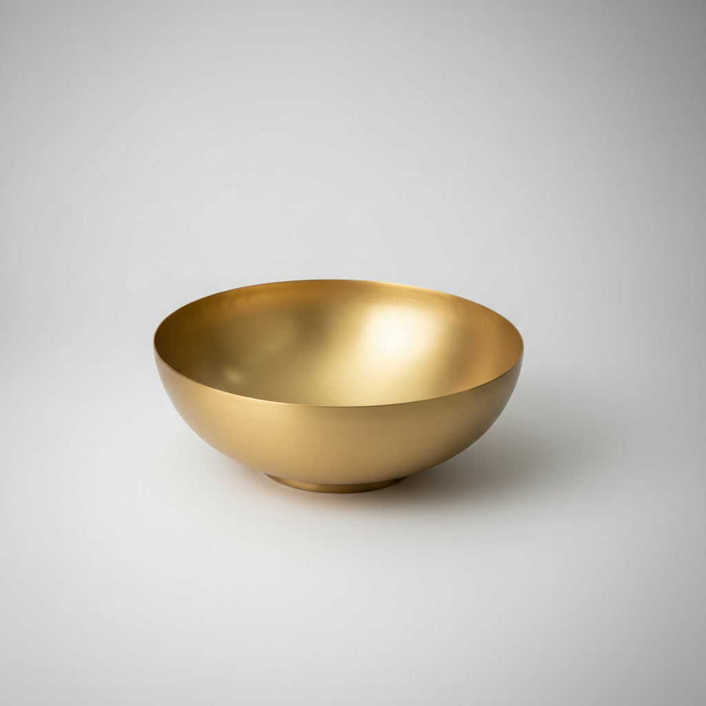 Serene Spaces Living Lightweight Antique Brass Decorative Bowl - Elegant Potpourri Catchall for Diwali Home Décor, Entryway and Dining Table, 2.75" Tall &amp; 8" Diameter