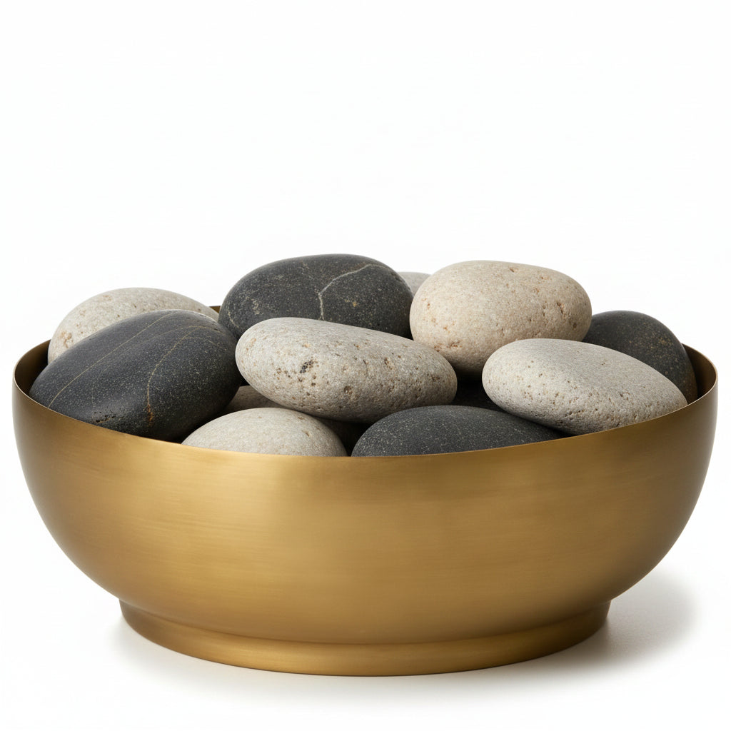 Serene Spaces Living Lightweight Antique Brass Decorative Bowl - Elegant Potpourri Catchall for Diwali Home Décor, Entryway and Dining Table, 2.75" Tall &amp; 8" Diameter