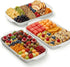 Dizada Large Serving Platter with Handles 16"x9" - White Porcelain Serving Trays Set of 3, Rectangular Platters for Entertaining, Party, Appetizer, Charcuterie