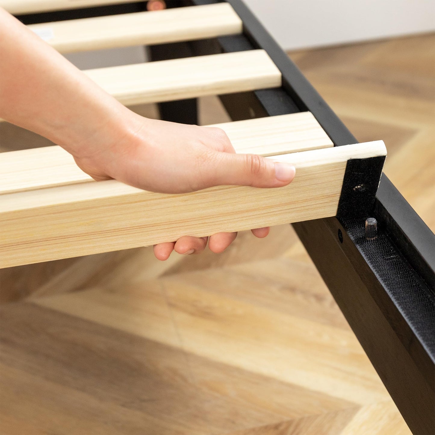 12 Inch Solid Wood Platform Bed with Wooden Slats, No Box Spring Needed, Easy Assembly, Queen, Pine