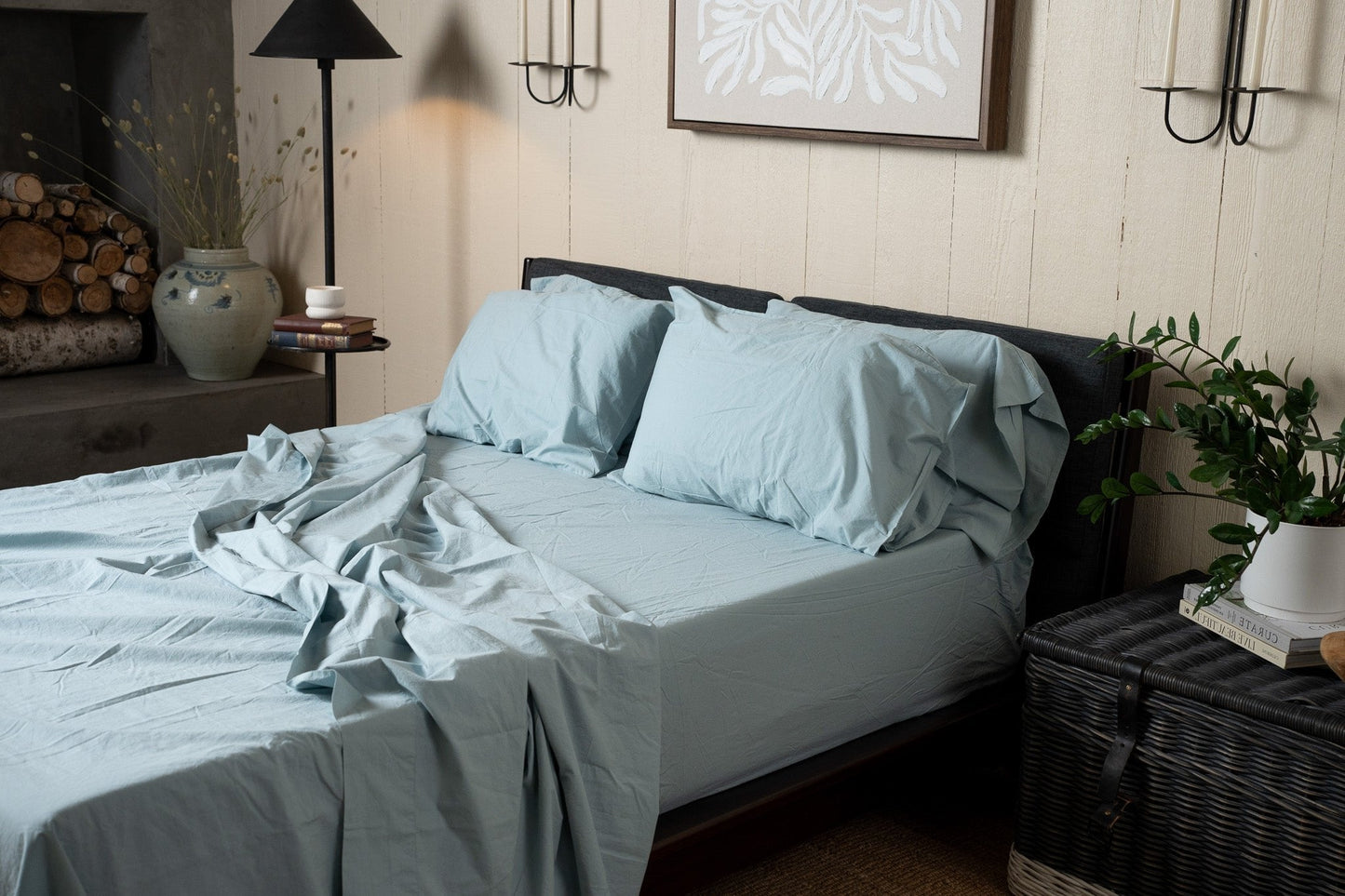 Maplecrest Home - Crinkle Percale Organic Cotton Sheet Set + Pillowcases (Final Sale)
