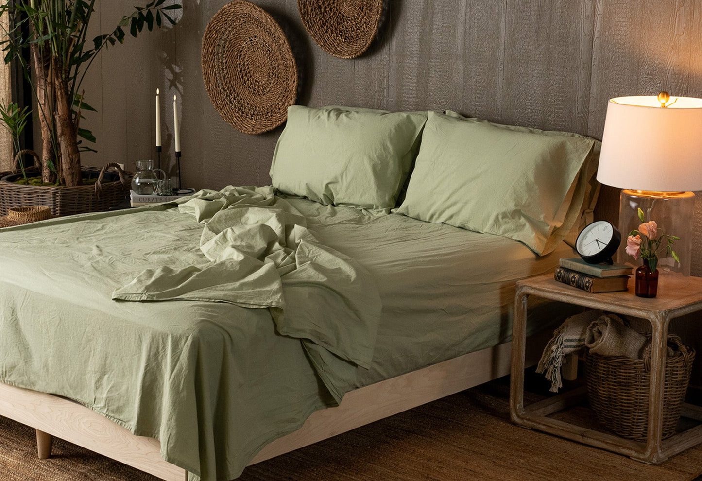 Maplecrest Home - Crinkle Percale Organic Cotton Sheet Set + Pillowcases (Final Sale)