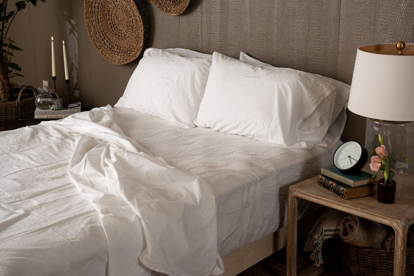 Maplecrest Home - Crinkle Percale Organic Cotton Sheet Set + Pillowcases (Final Sale)
