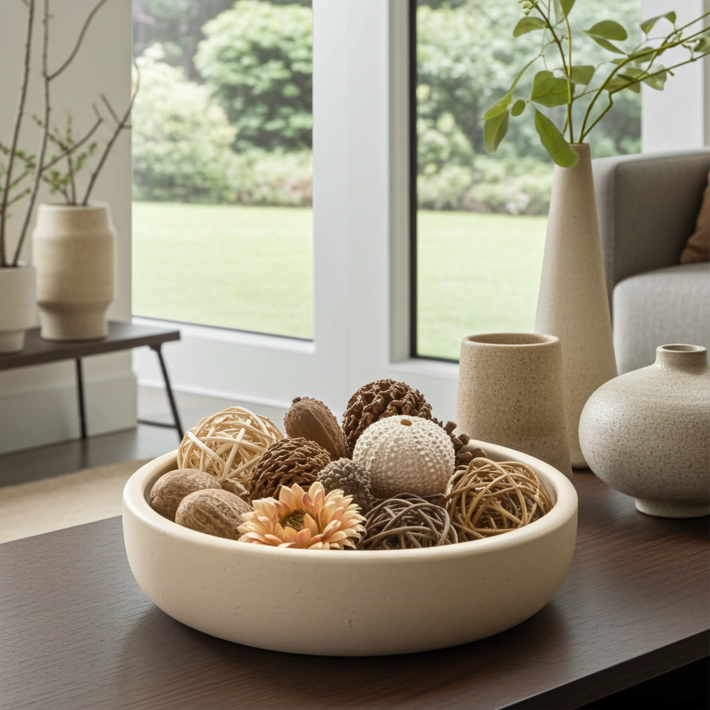 7-Inch Resin Decorative Bowl for Home Decor, Modern Catchall Bowl for Entryway Table, Coffee Table Centerpiece