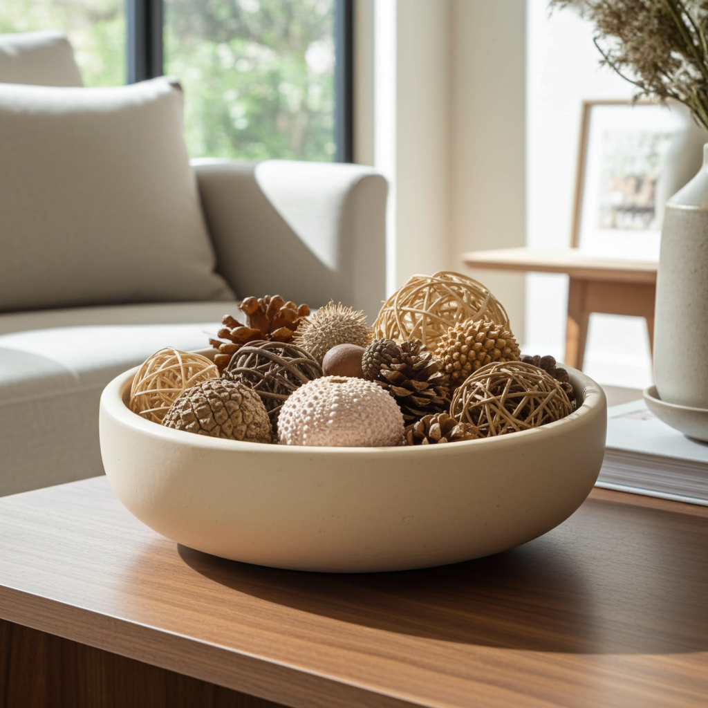7-Inch Resin Decorative Bowl for Home Decor, Modern Catchall Bowl for Entryway Table, Coffee Table Centerpiece